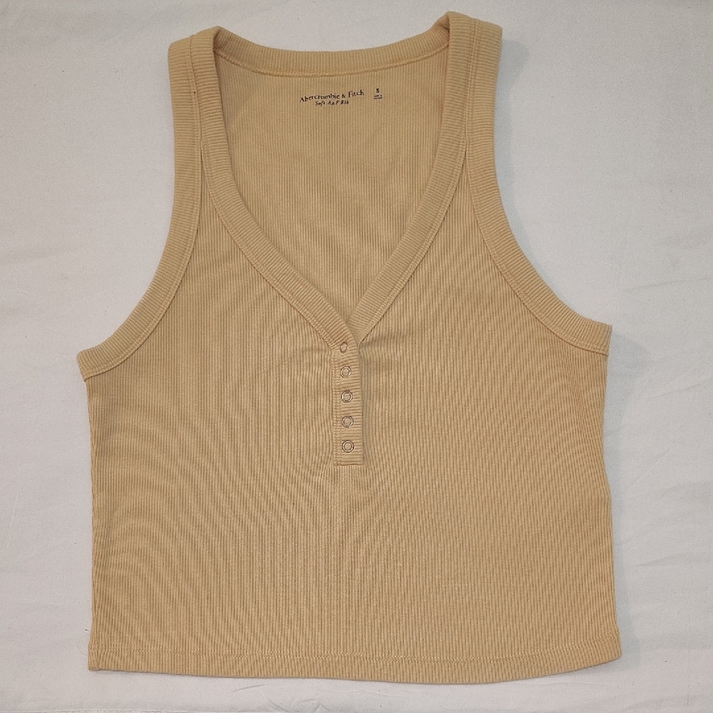 Abercrombie & Fitch Tan‎ Ribbed Crop Tank Top